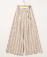 ワイドパンツ(無地/ストライプ)