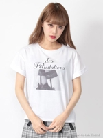 ガータープリントゆるTe/ホワイト