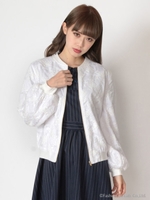 刺繍チュールブルゾン/ブラック