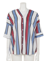 【ANAP】2WAYストライプVネックトップス/MUS