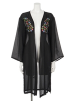 【ANAP】フラワー刺繍シフォンカーディガン/オフホワイト(002)