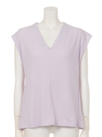 【chille anap】リブ深Vネックシンプルトップス/WH