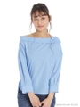オフショルブラウス/ブルー