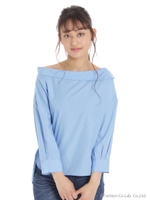オフショルブラウス/ブルー