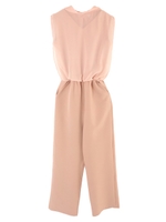 シフォンレイヤードオールインワン/ピンクベージュ