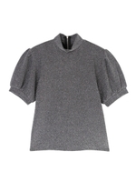 ラメパフトップス/ブラック