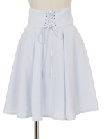 レースアップフレアスカート/ベージュ