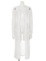 ビッグカラーロングカーデ/ベージュ