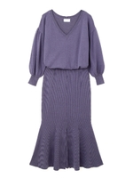 《BLANCHIC》マーメードニットワンピース/ダスティピンク(090)