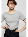 【AZUL by moussy】ランダムリブオフショルニットプルオーバーMOOK番号93023/T.GRY