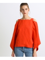 ◆ビッグスリーブオフショルブラウス/レッド(067)