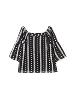 エンブロイダリーオフショルフレアスリーブブラウス/グレー(020)