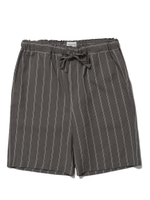 【GELATO PIQUE HOMME】リネンストライプハーフパンツ/GRY