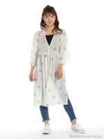 ジョーゼット刺繍ガウン/シロ