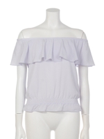 後ろスピンドルオフショルブラウス/ブルー