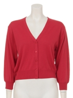 単品シンプルＶカーデ/キャメル