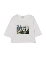 PEACEフォト短丈Ｔ/NAVY