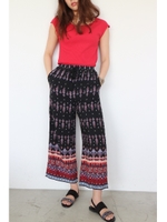 パネルバンダナ柄ワイドパンツ/オフ×PKペーズリー1(031)