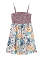 《ROXY》CRYSTAL LIGHT・ヤシの木柄カットソーキャミワンピース/ホワイト1(031)