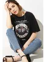 【AZUL by moussy】GUNSユニオンジャックモチーフ半袖TシャツMOOK番号93099/BLK