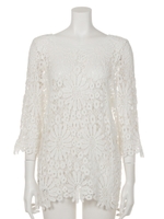 【chilleanap】総レース編上げトップス/WH