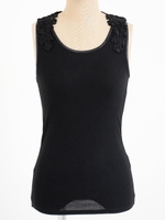 モチーフレースタンク/ブラック