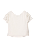 スパンローンリボンブラウス/ホワイト(030)