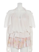 ホワイトフローラルビキニ4点セット/ベビーピンク