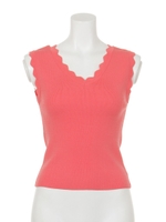 スカラップノースリニット/ネイビー