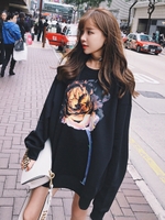 ローズプリントドルマントレーナー/ブラック