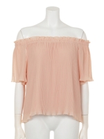 プリーツブラウス/ピンク