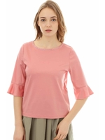 テンセルコットンポンチカットソー/レッド(100)