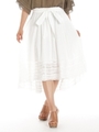 コットン楊柳×トーションレース イレギュラーヘムスカート/オフホワイト
