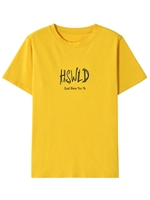 手書きロゴプリントTシャツ/イエロー