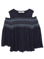 オフショルシャーリングプル/NVY