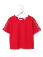 刺繍2wayTシャツ/レッド