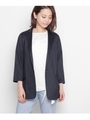 【15(3L/ミセス)、17(4L/ミセス)　WEB限定サイズ】天竺テーラードカーディガン/ネイビー(093)