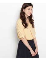 Vネックフロントタックブラウス/ベビーピンク(071)