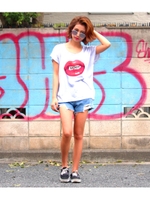 【ANAP】LIPプリントTシャツ/WH