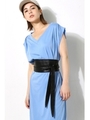 【AZUL by moussy】Vneckカットワンピ/L/BLU