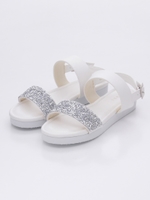 グリッターホワイトソールサンダル/SILVER