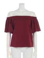 2wayオフショルフレアスリーブブラウス/ブラック