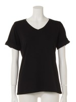 Vネック刺繍Tシャツ/NV