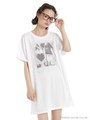 フォトプリントビッグTシャツワンピース/ホワイト