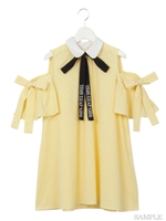 クレリックギンガムワンピ/イエロー