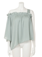 イレギュラーワンショルアシメトップス/ホワイト