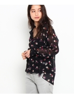 ボリュームフラワーブラウス/ブラック(119)