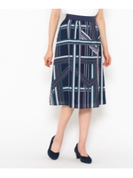 ミモレ丈ジオメプリントスカート/ブルー(192)