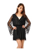 総レーススカラップコンビネゾン/BLACK