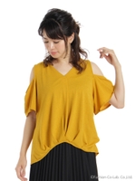 openショルダー前タックTOPS/マスタード